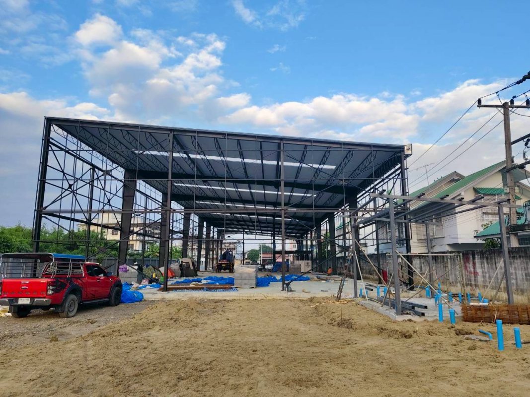 แบบก่อสร้างละเอียด โดย easy warehouse LOD 400 แสดง Connection Details รอยต่อโครงสร้างเหล็ก