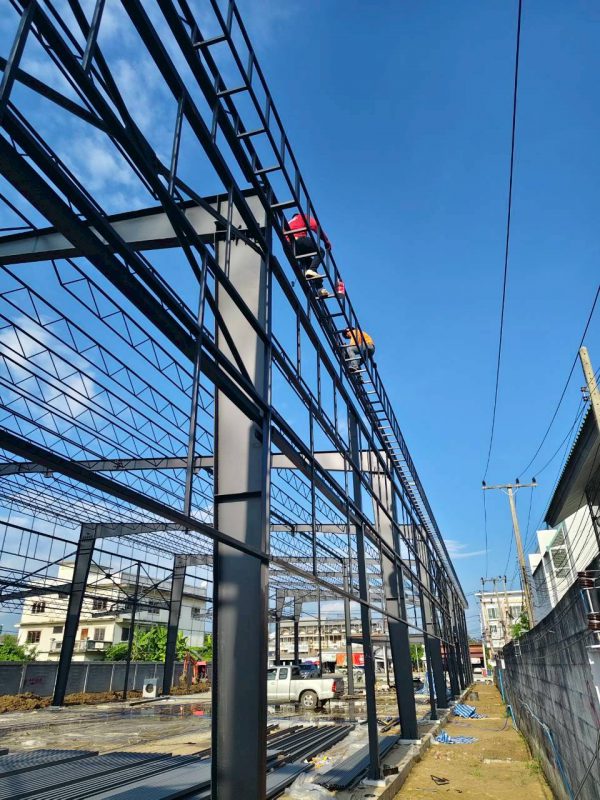 แบบก่อสร้างละเอียด โดย easy warehouse LOD 400 แสดง Connection Details รอยต่อโครงสร้างเหล็ก